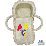 Infant Moses Basket ABC Embroidery Beige Color | Little Darling - Zubaidas Mothershop