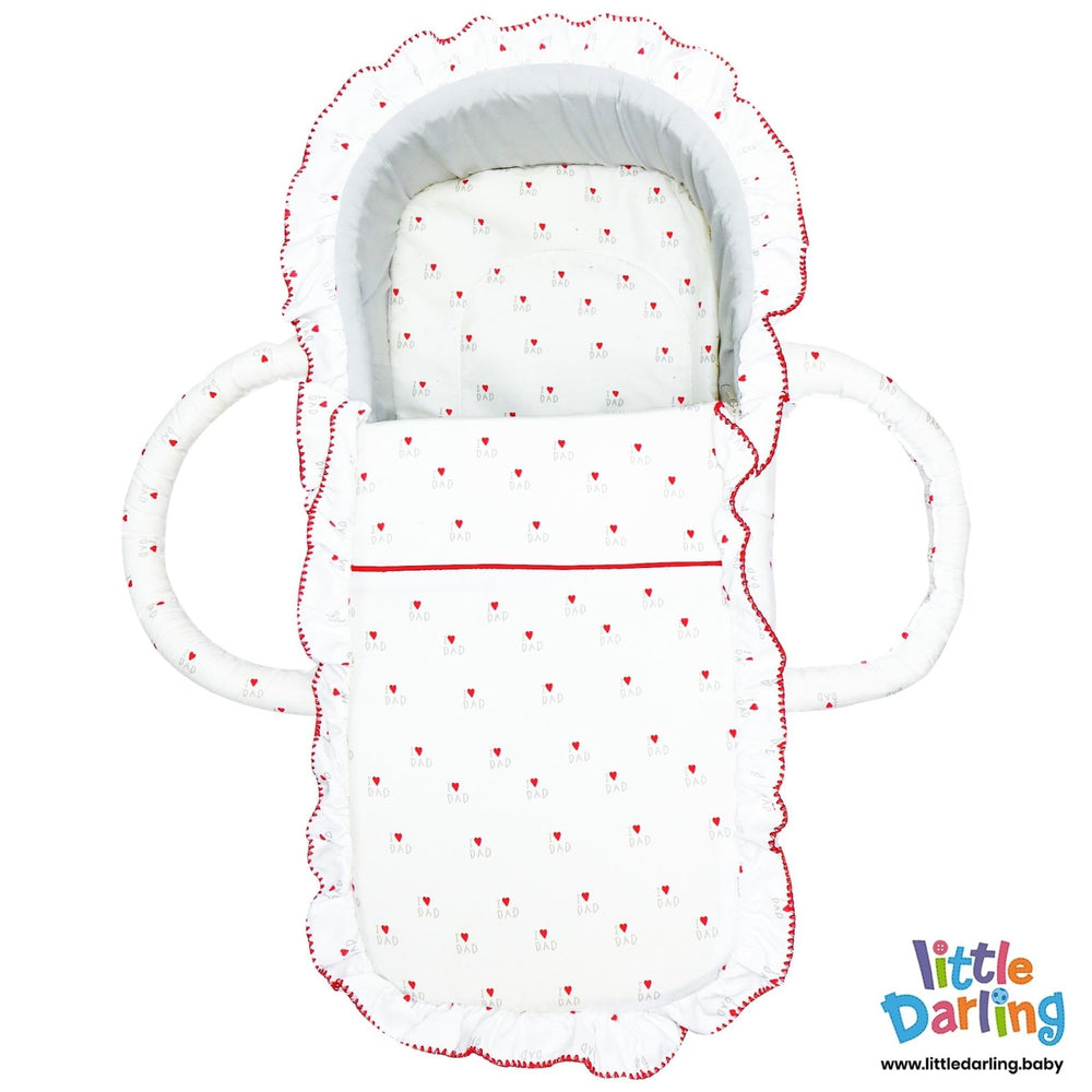 Infant Moses Basket White I Love Dad | Little Darling - Zubaidas Mothershop