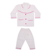 Kids Night Suit Stripes Print Pink - Zubaidas Mothershop