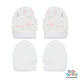 Mittens Pk Of 2 Cute Elephant & Turtle Print | Little Darling - Zubaidas Mothershop