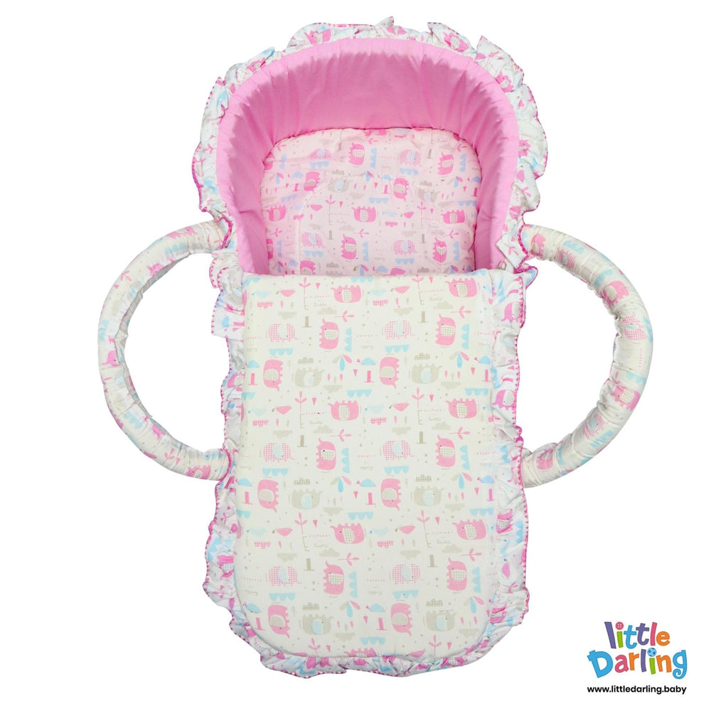 Moses Basket Cute Elephant & Turtle | Little Darling - Zubaidas Mothershop