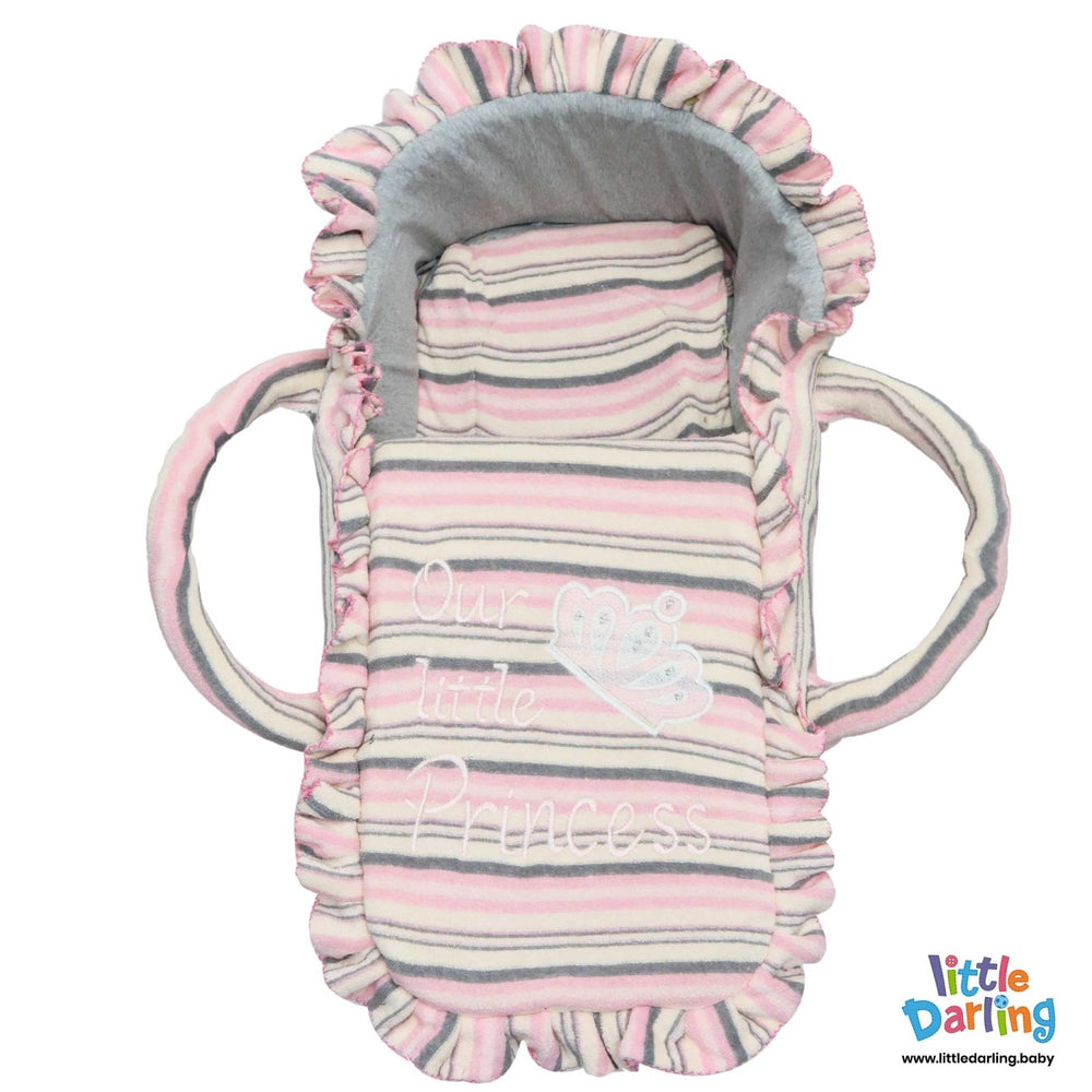 Moses Basket Our Little Princess Pink Strips | Little Darling - Zubaidas Mothershop