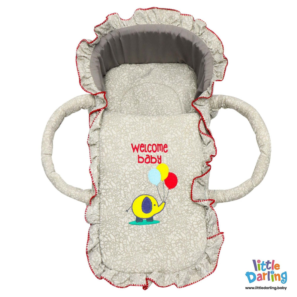 Moses Basket Welcome Baby Grey | Little Darling - Zubaidas Mothershop