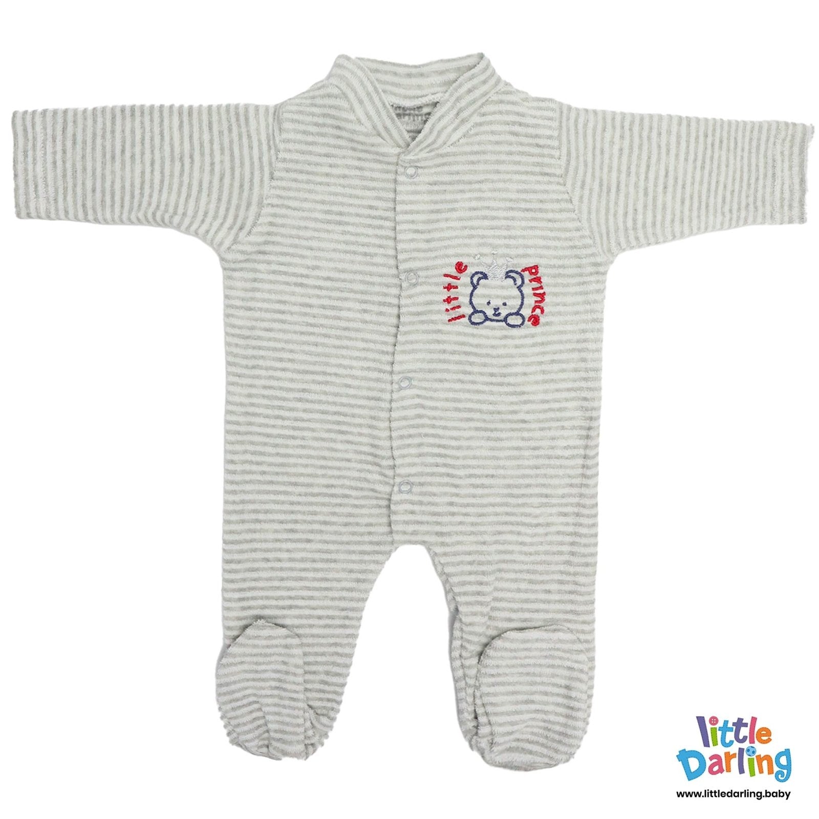 8 Pcs Gift Set Little Prince Bear Grey Stripes by Little Darling