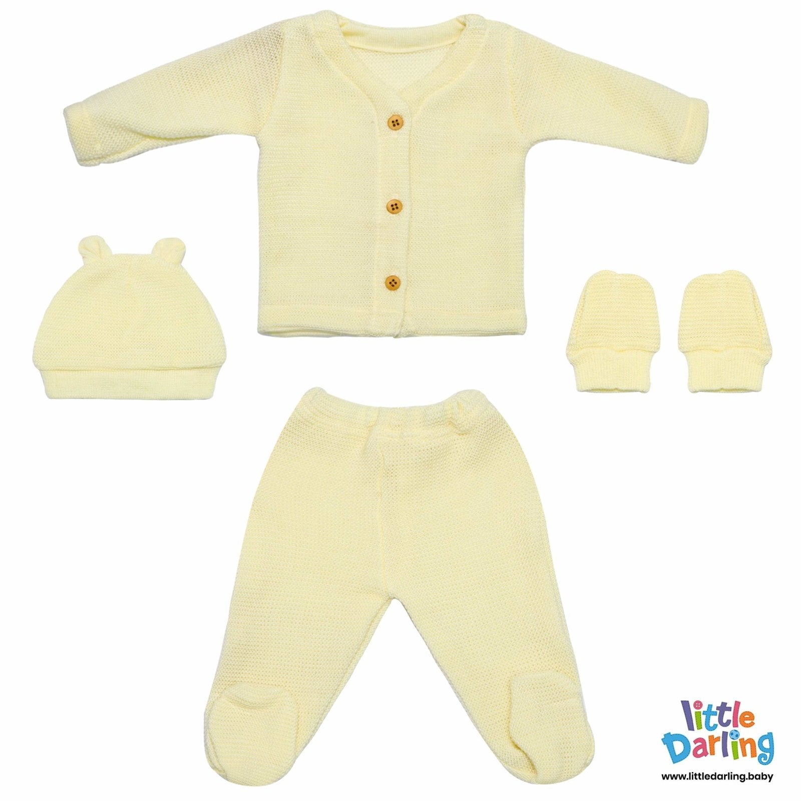 Newborn Baby Gift Set Pk Of 4 Off White Color | Little Darling - Zubaidas Mothershop