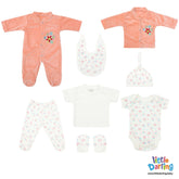 Newborn Baby Giftset 8 Pcs Flower Pattern | Little Darling - Zubaidas Mothershop