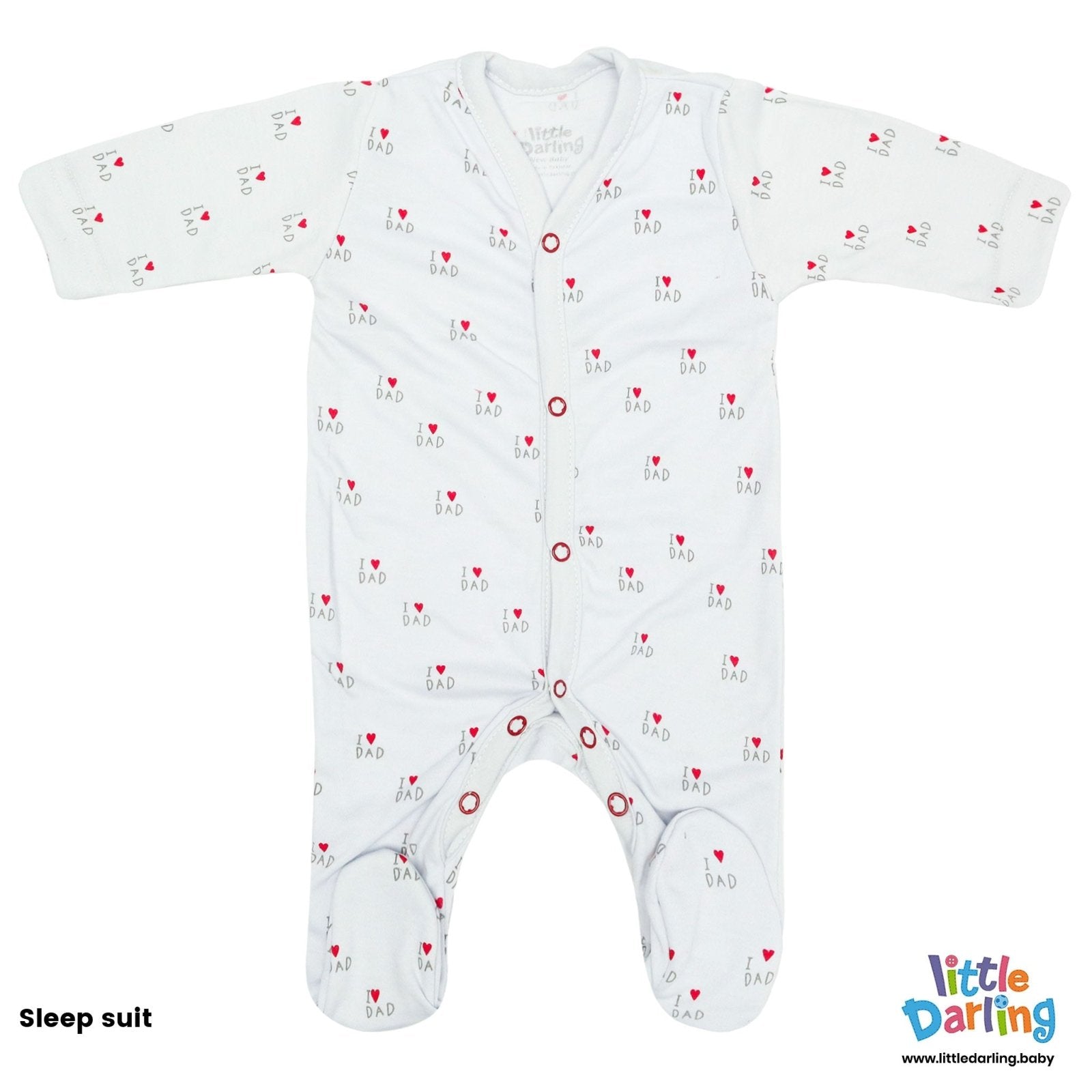 8 Pcs Gift Set I Love Dad Red Color by Little Darling
