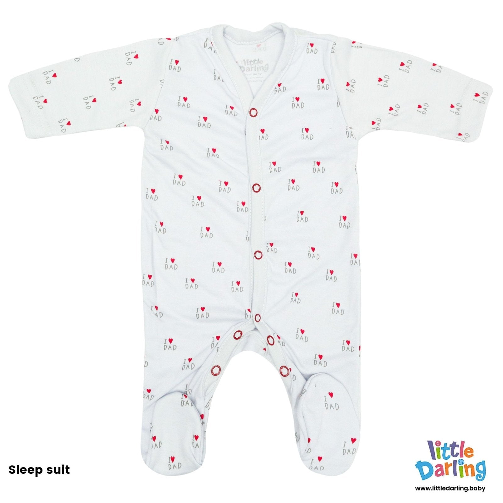 8 Pcs Gift Set I Love Dad Grey Stripes by Little Darling