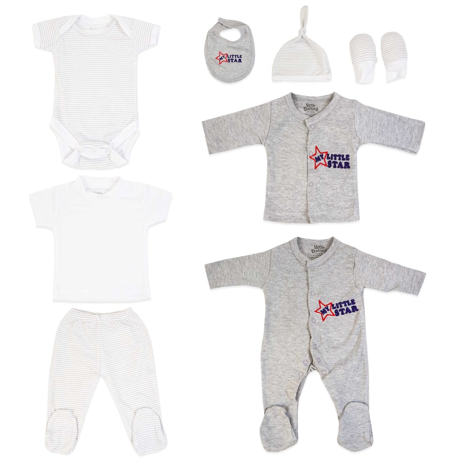 8 Pcs Gift Set My Little Star Embroidery Grey Color by Little Darling