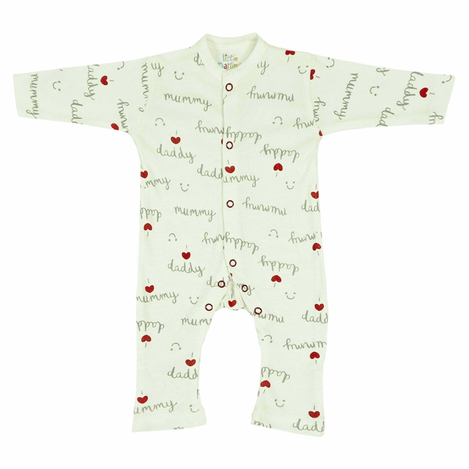 8 Pcs Gift Set I Love Mummy Daddy Print Cream Color by Little Darling