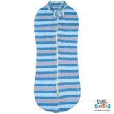 Peanut Swaddle Blue Strips Terry | Little Darling - Zubaidas Mothershop