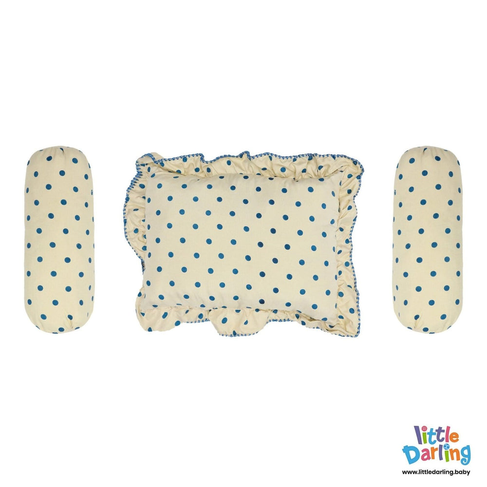 Pillow Set PK of 3 Blue Dot Print | Little Darling - Zubaidas Mothershop