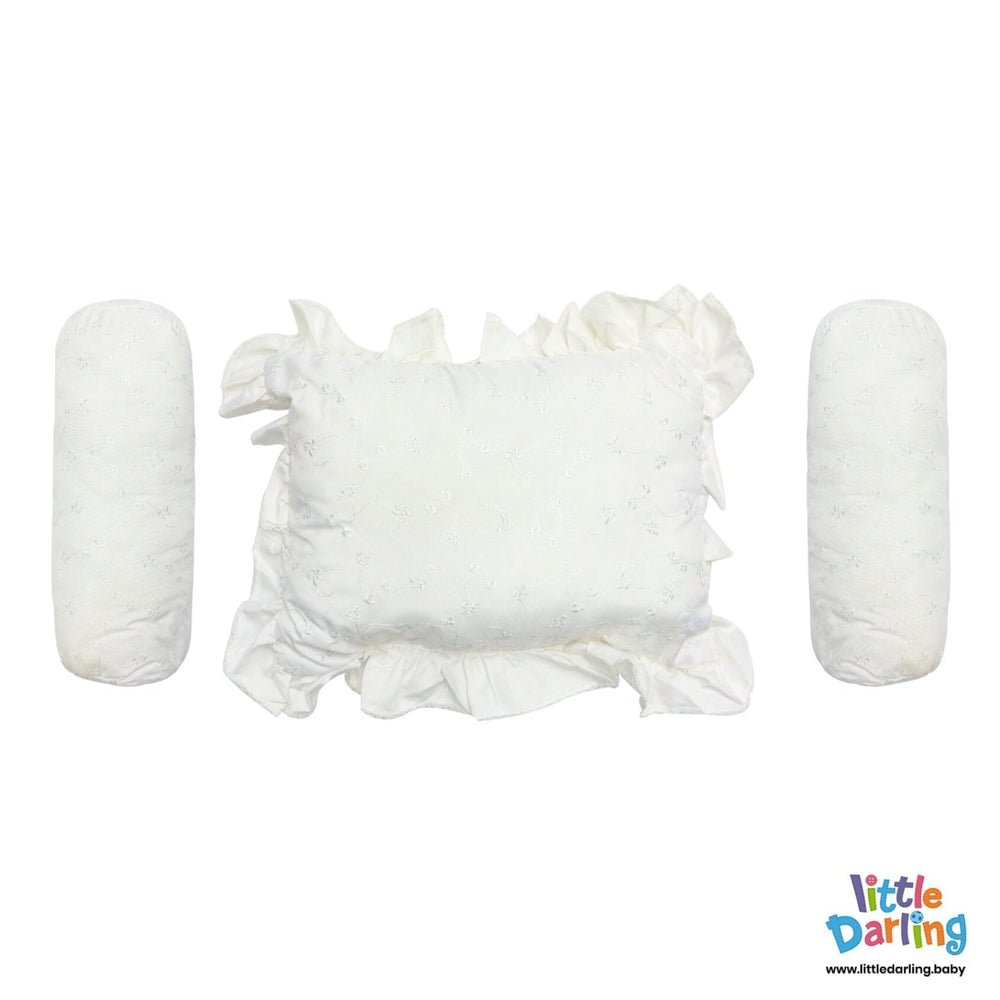 Pillow Set PK of 3 Flowers Embroidery | Little Darling - Zubaidas Mothershop