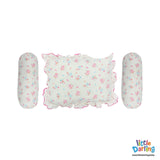 Pillow Set Pk Of 3 White Color Flower Pattern | Little Darling - Zubaidas Mothershop