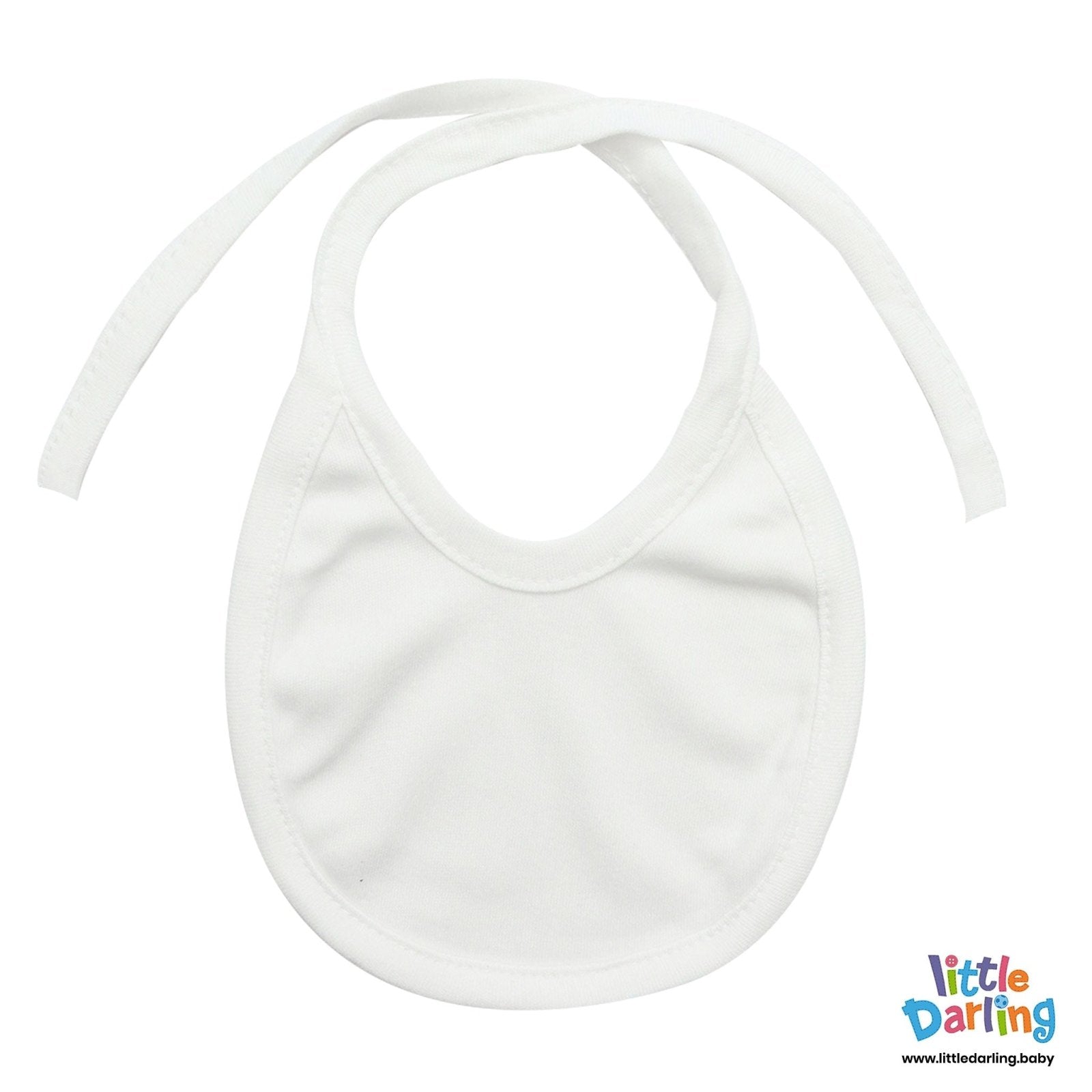 Plain White Pack of 5 Bibs by Little Darling