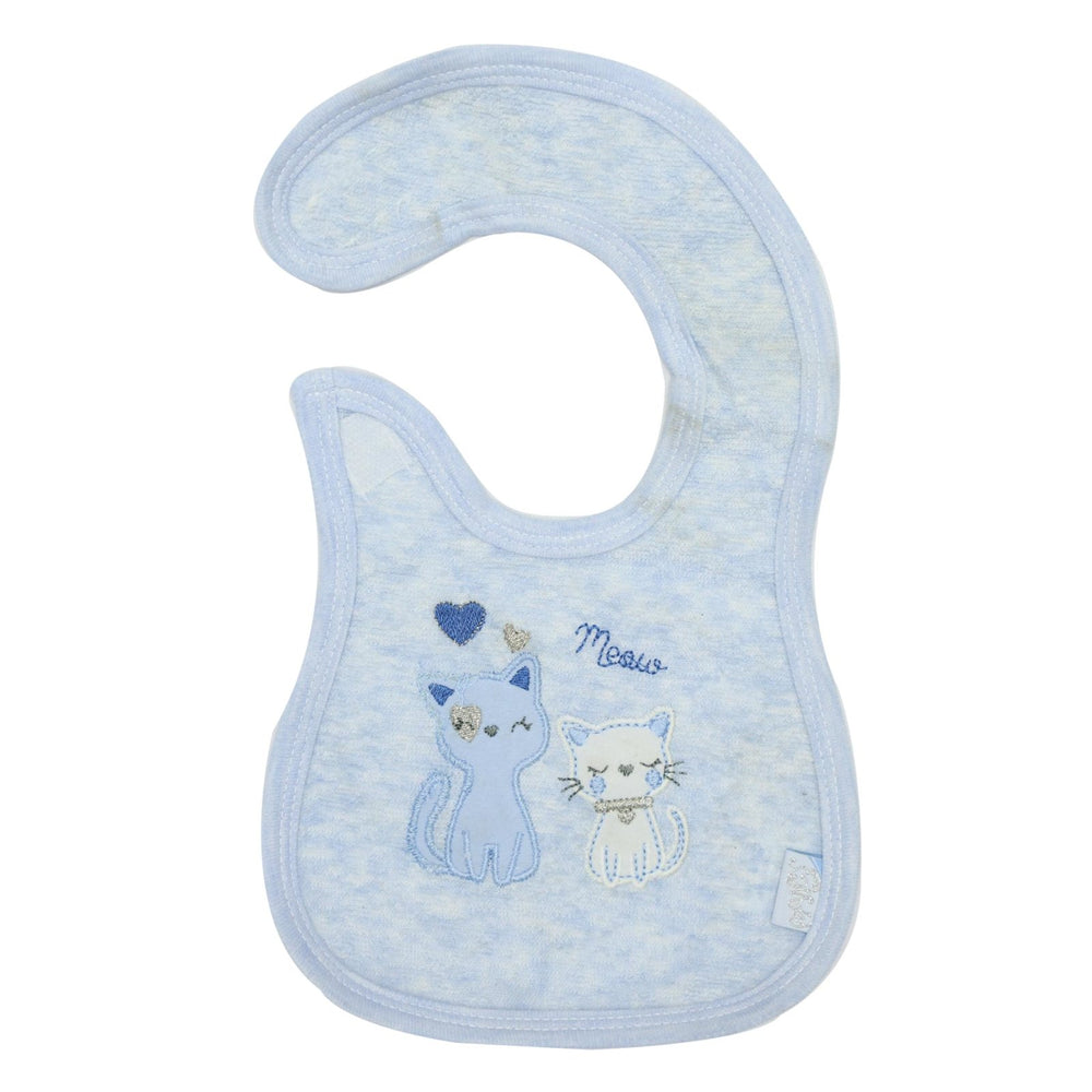 Waterproof Bibs Cats Embroidery Blue - Zubaidas Mothershop