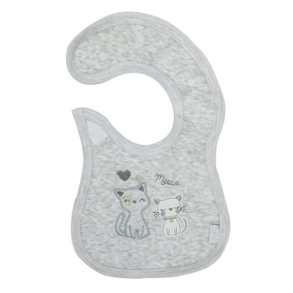 Waterproof Bibs Cats Embroidery Grey - Zubaidas Mothershop