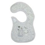 Waterproof Bibs Cats Embroidery Grey - Zubaidas Mothershop
