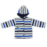 Woolen Hooded Jacket Blue Sripes | Little Darling - Zubaidas Mothershop