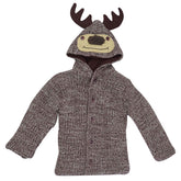 Woolen Hooded Jacket Brown Deer Series | Little Darling - Zubaidas Mothershop