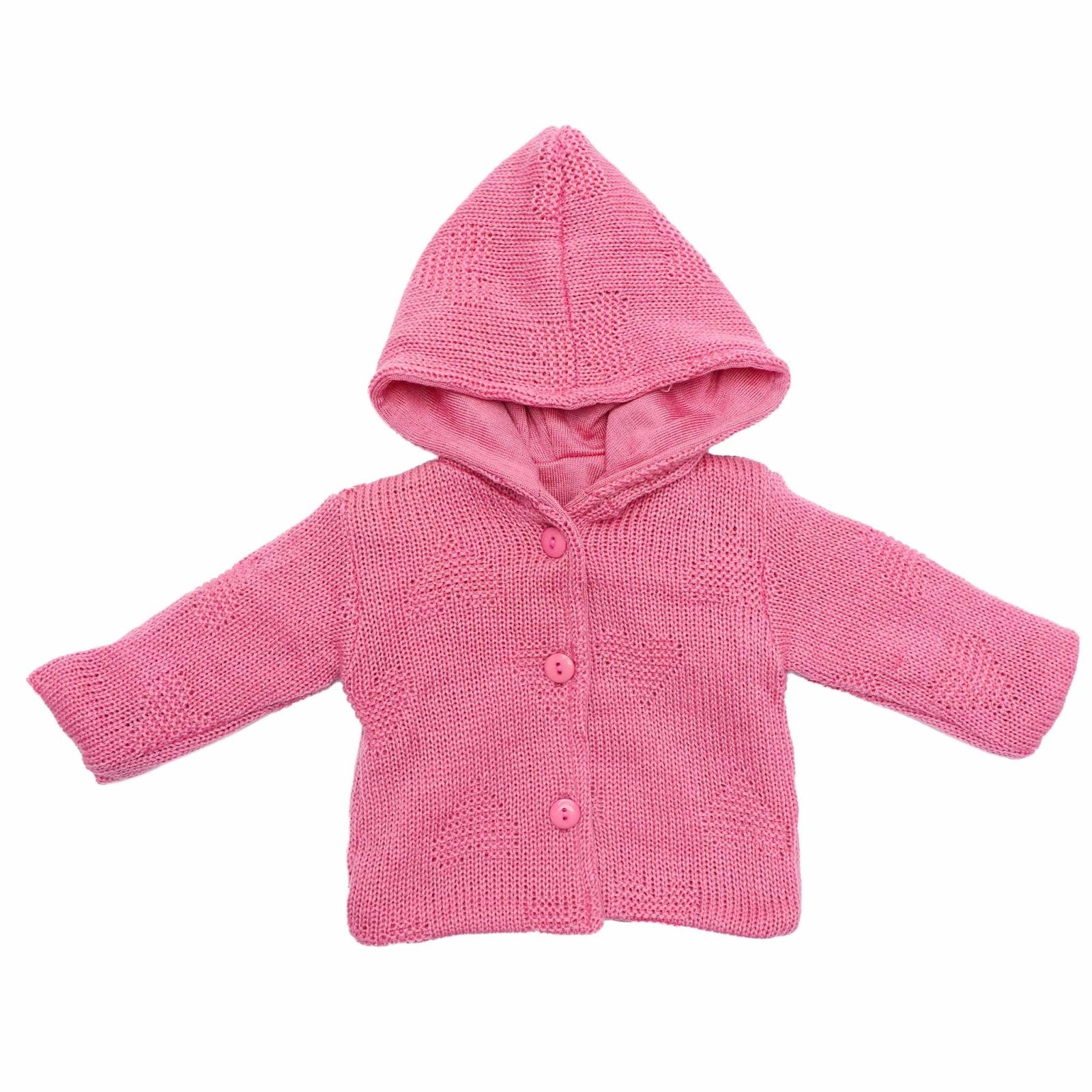 Woolen Hooded Jacket Heart Print  by Little Darling