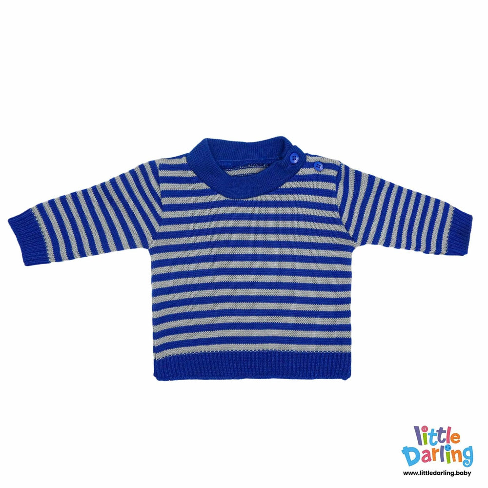 Woolen Shirt Blue Strips | Little Darling - Zubaidas Mothershop