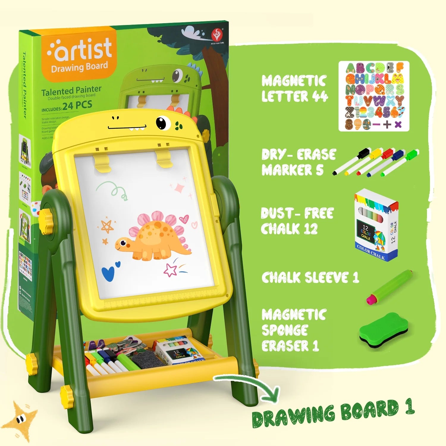 Kids Magnetic Drawing Board Easel