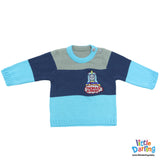 Woolen Shirt Toy Train Embroidery Blue Color | Little Darling