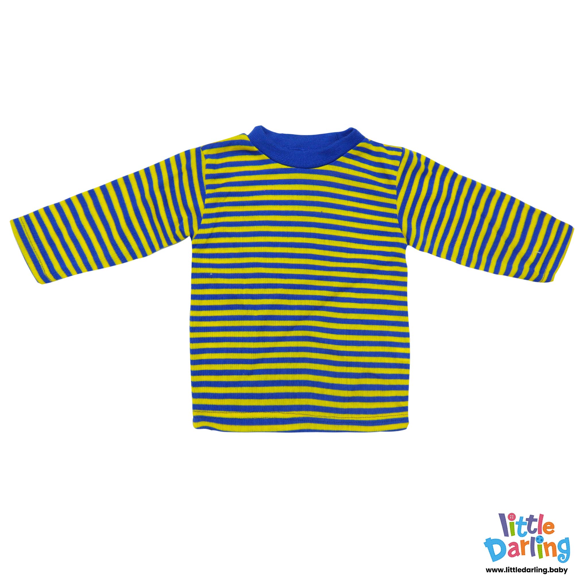 Woolen Jumpsuit Yellow Stripes Blue Color by Little Darling