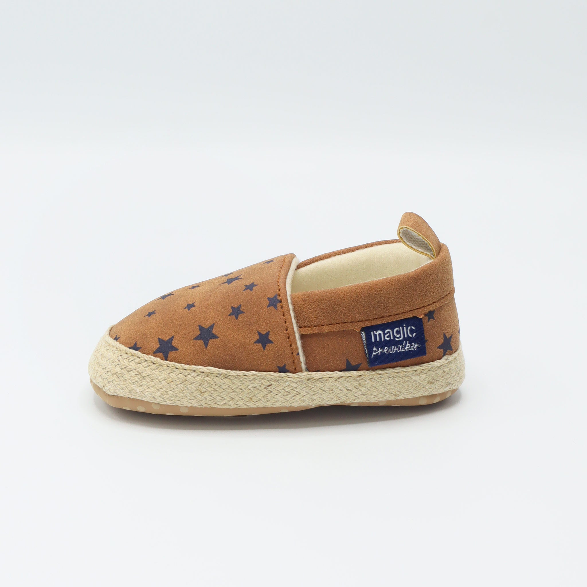 Brown Sneaker With Blue Stars
