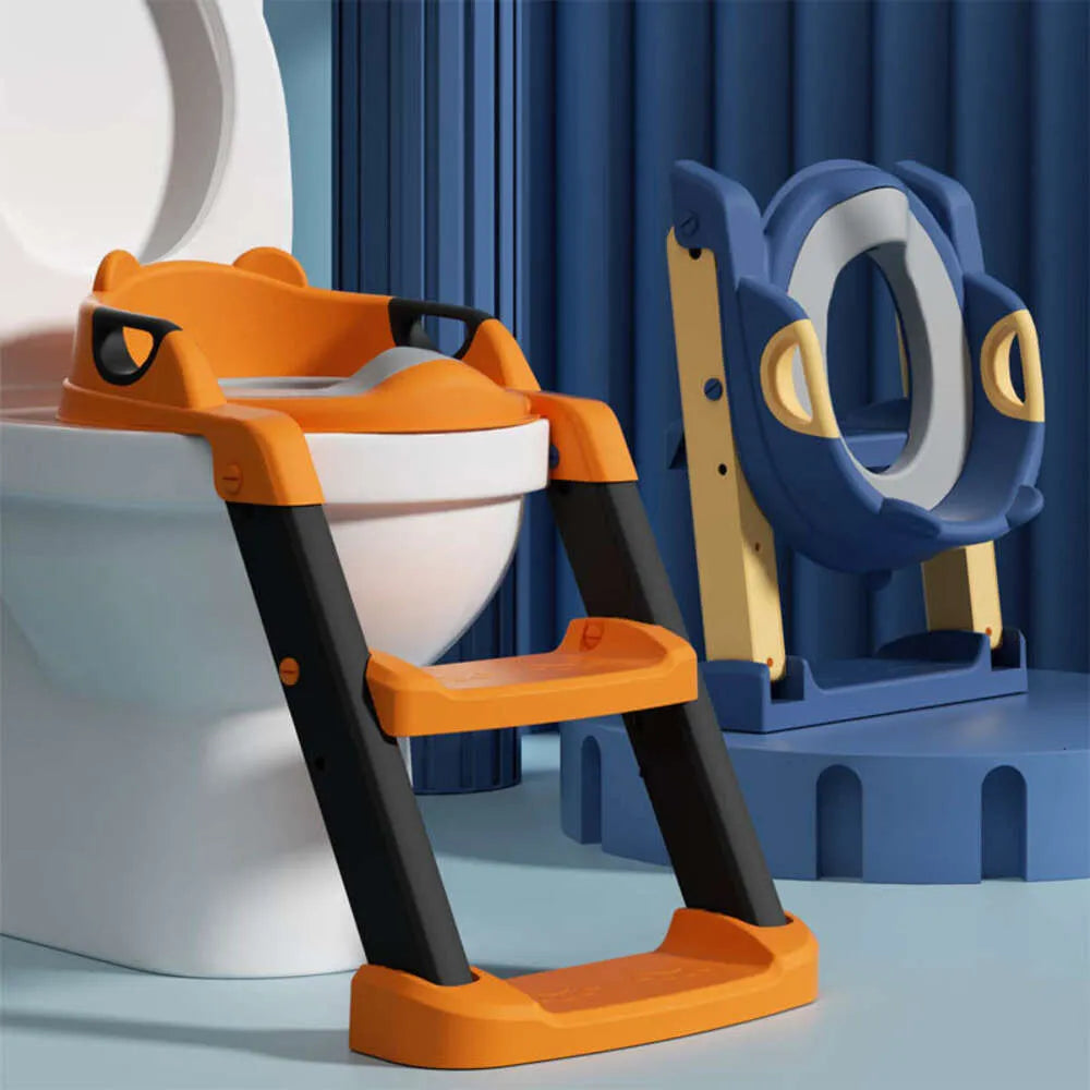 Infantes Fancy Foldable Toilet Potty Training Seat with Ladder