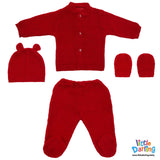 4 Pcs Woolen Gift Set Red Color | Little Darling