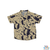 Boys Beige Shirt & Trouser Set