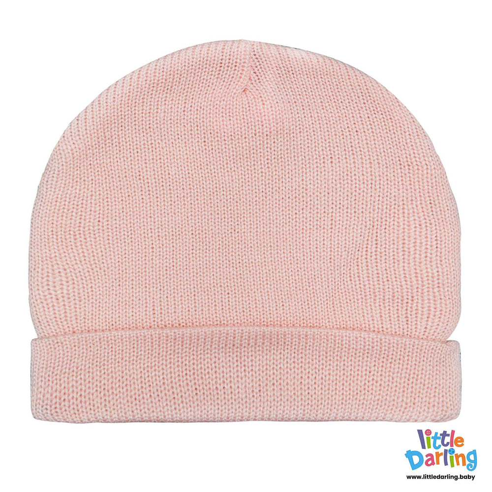 Baby Woolen Cap Light Pink Color By Little Darling