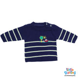 Woolen Shirt Car & Tree Embroidery Navy Blue Color | Little Darling