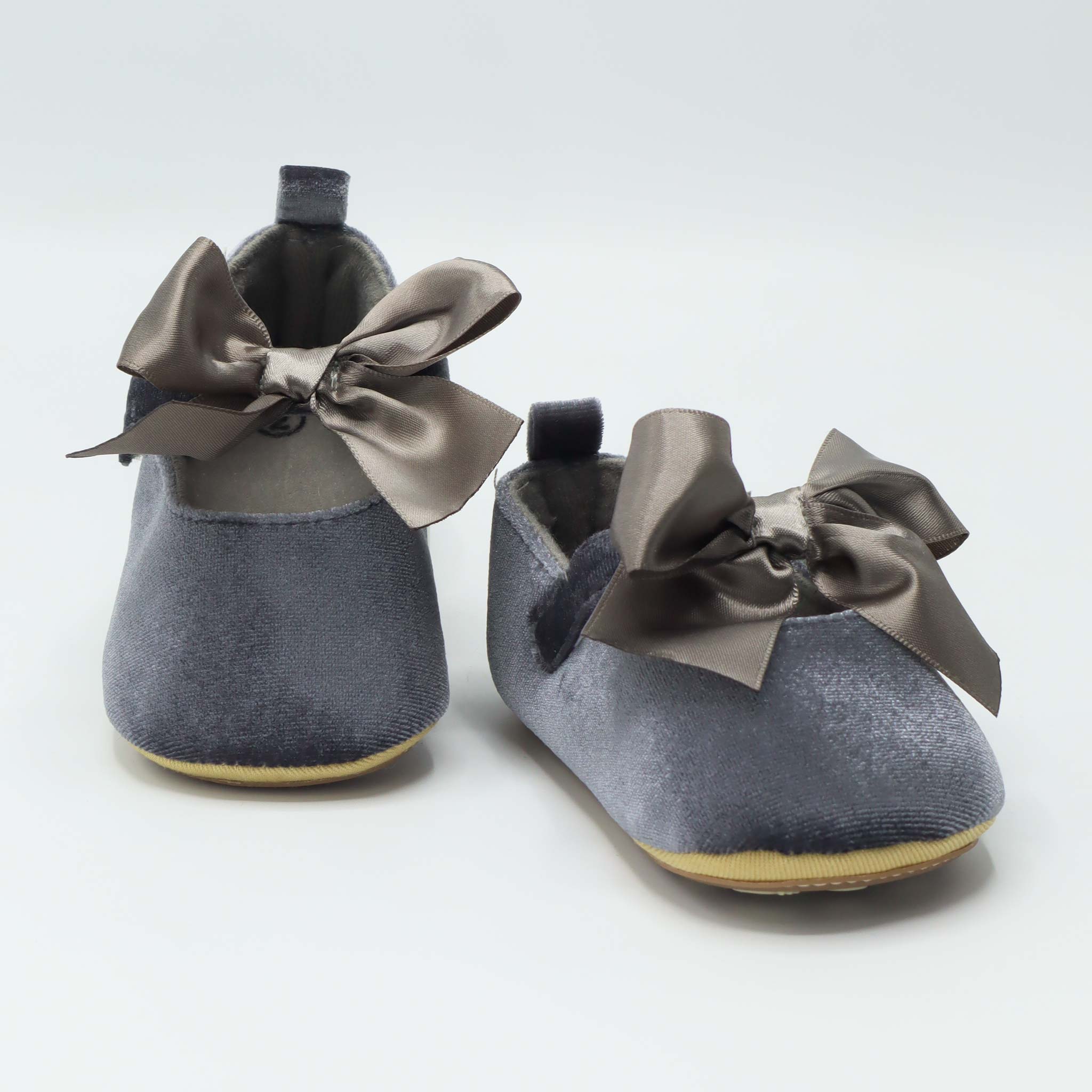 Baby Shoes Grey Color with Bow