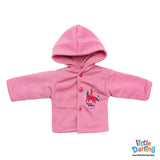 Hooded Jacket Unicorn Embroidery Pink Color | Little Darling