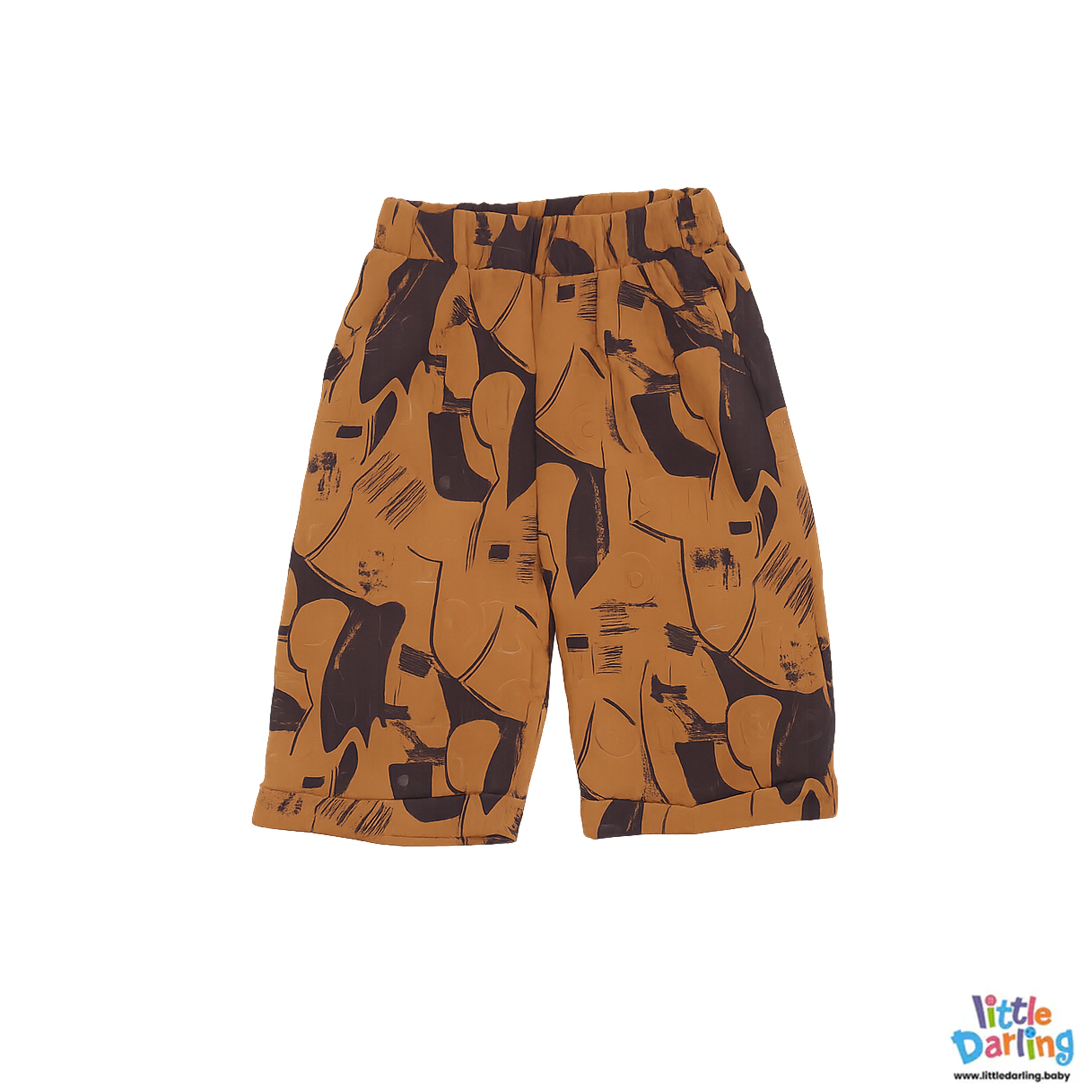 Stylish Boys Mustard Printed Shirt and Shorts Set