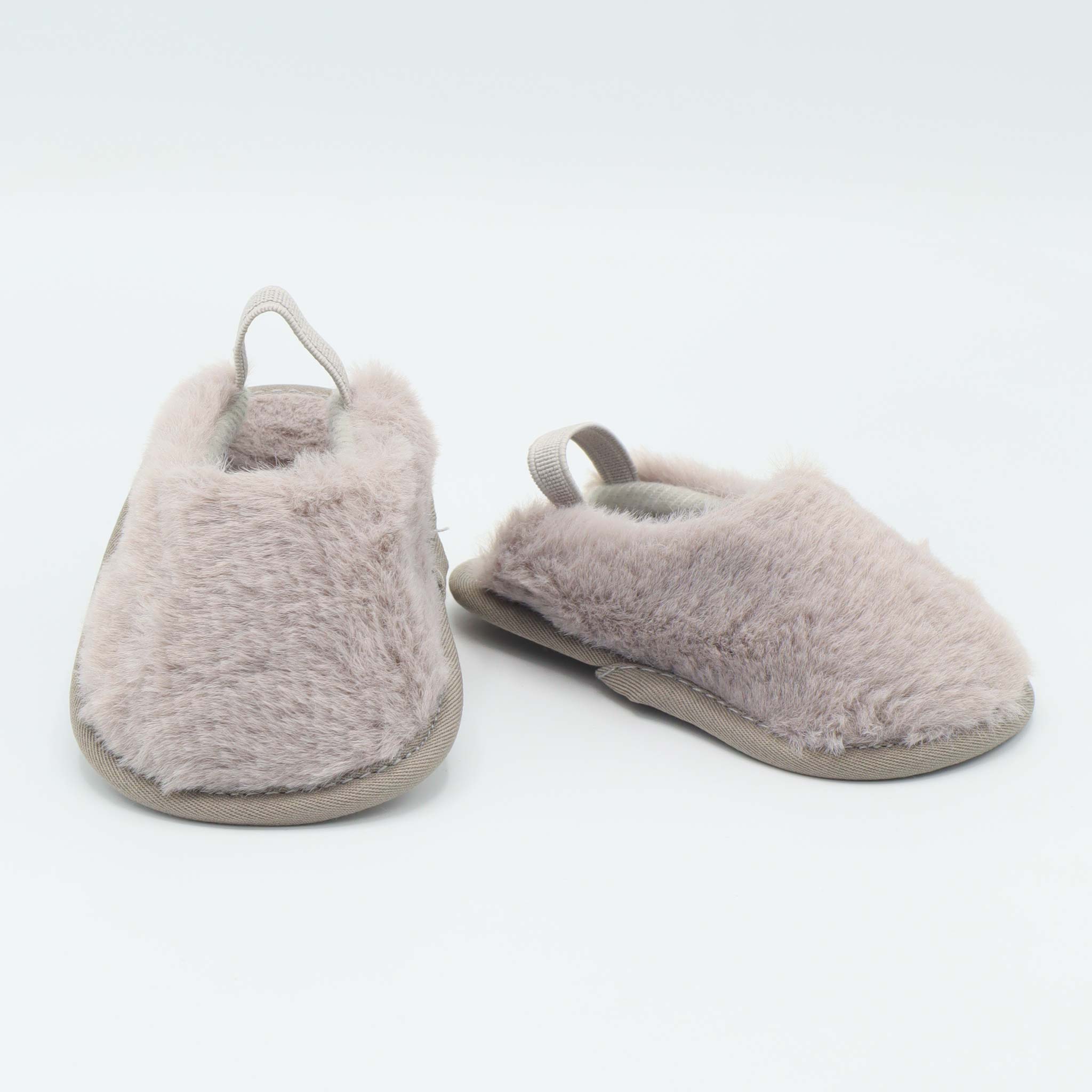 Baby Fur Slippers Grey Color