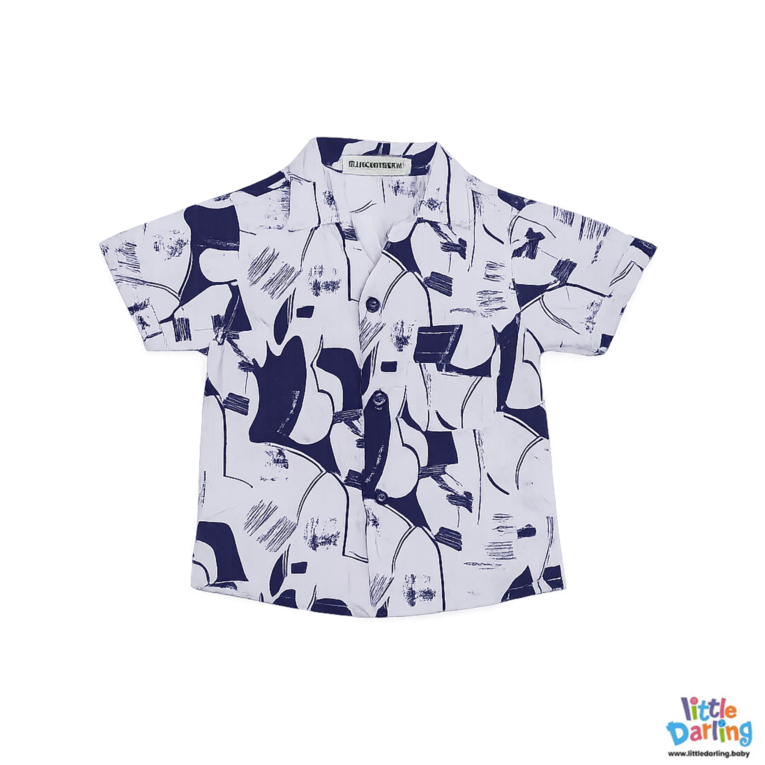 Stylish Boys White Printed Shirt and Shorts Set