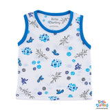 Baby Sando Suit 2 Pcs Floral Print Blue | Little Darling