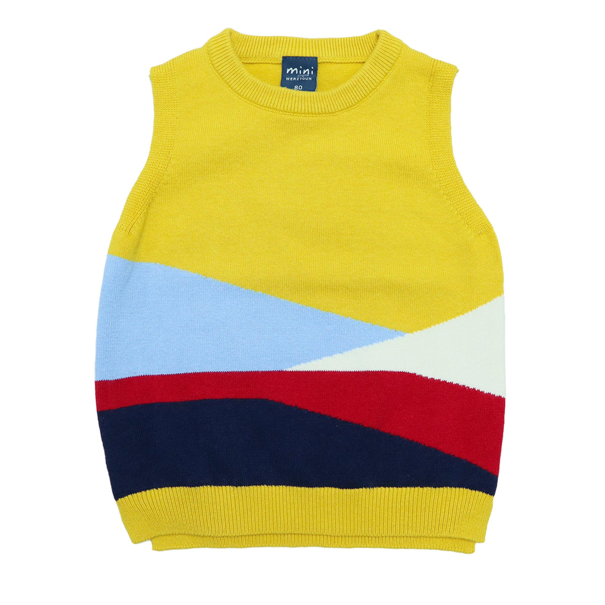 Sweater Round Neck Sleeveless Yellow Color | Little Darling