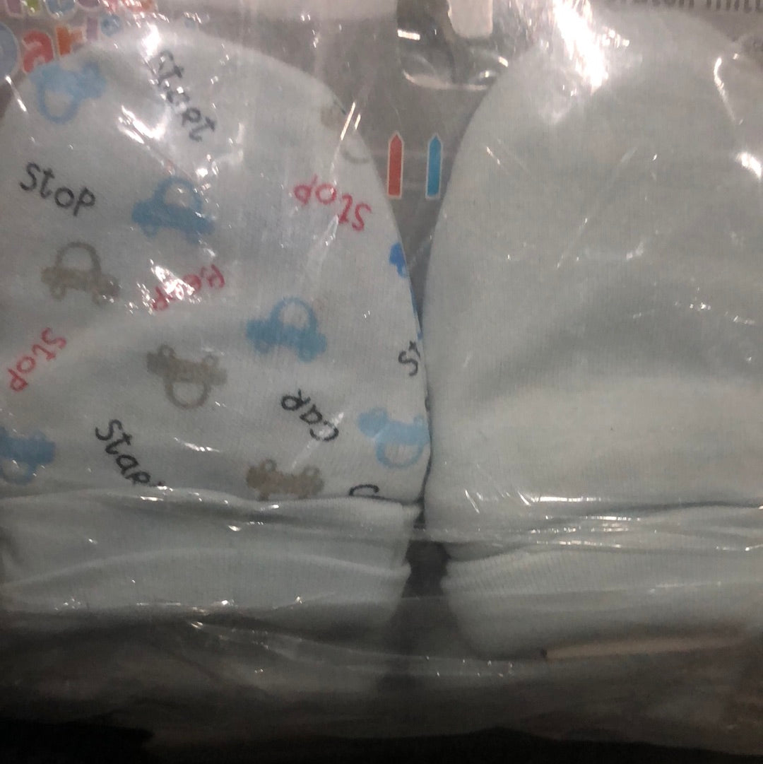 Baby mitten beep beep print