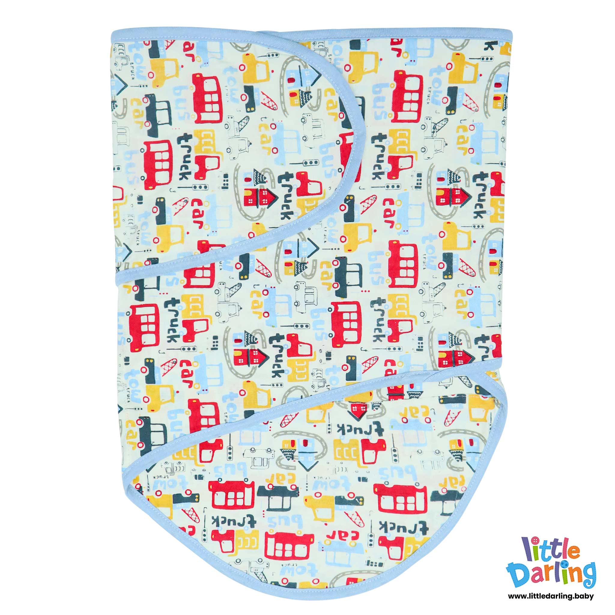 Baby Swaddler Truck & Car Print by Little Darling