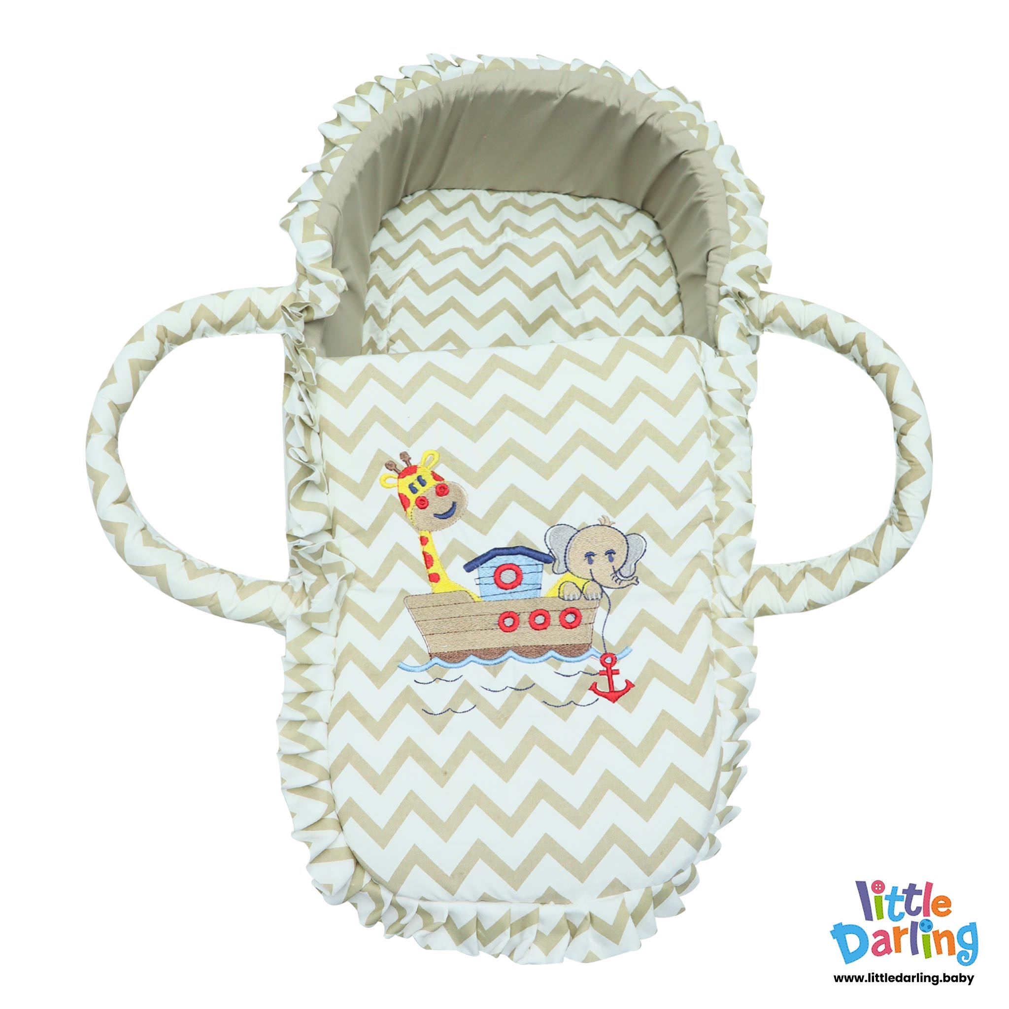 Moses Basket Cute Elephant & Turtle by Little Darling