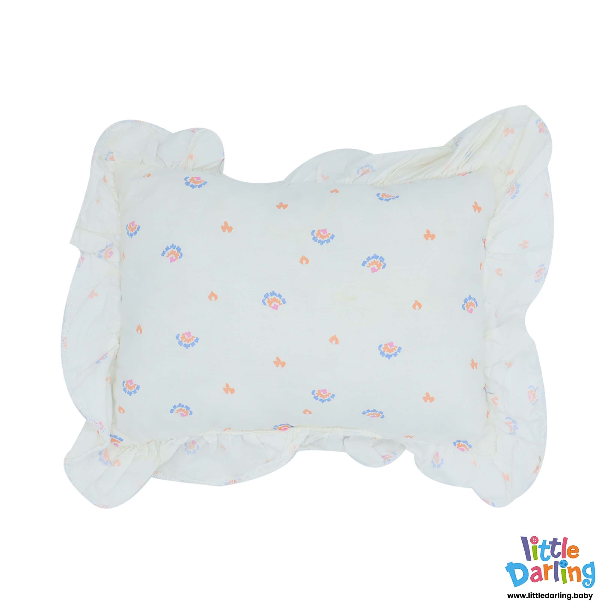 Head Pillow Set PK Of 3 White Color by Little Darling