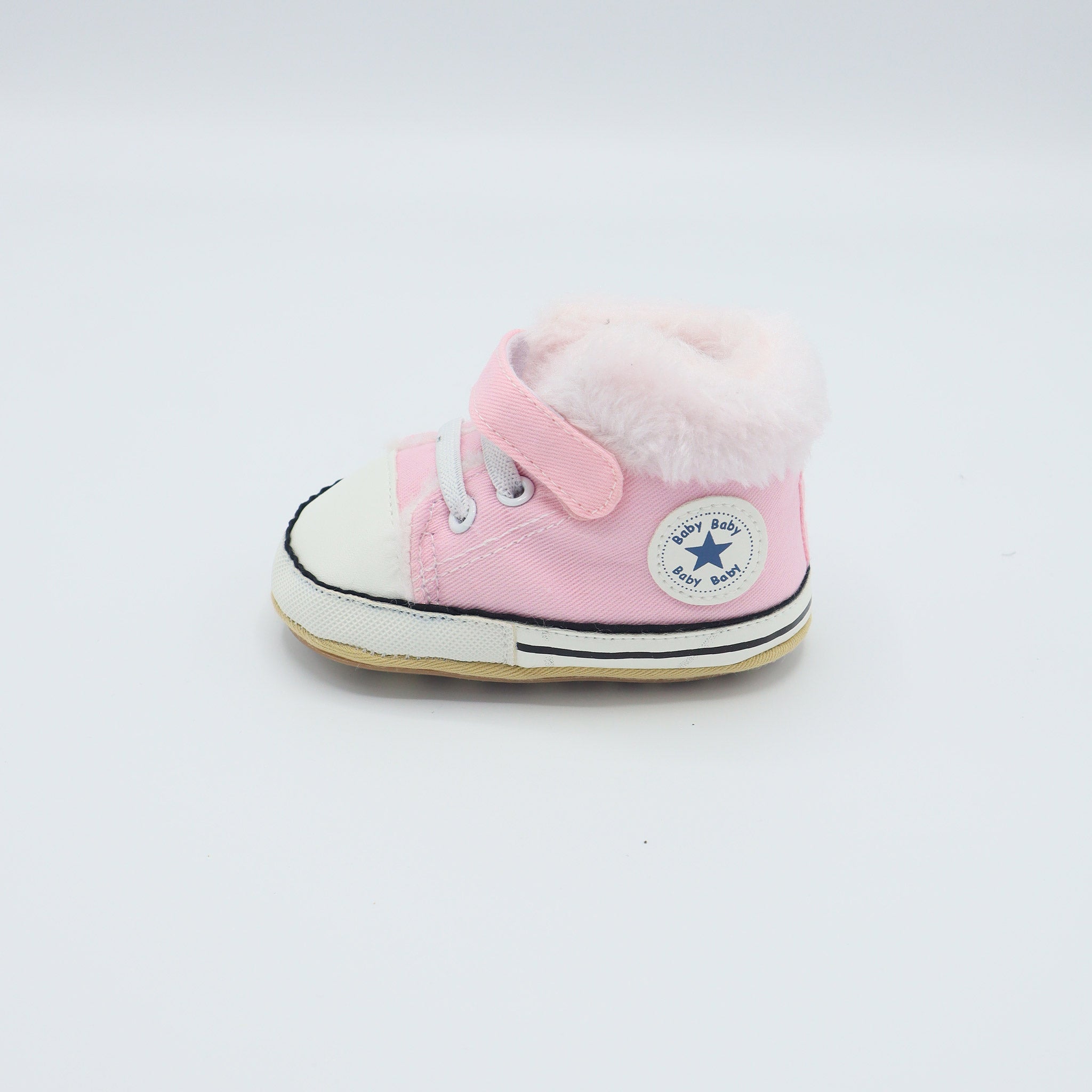 Baby Shoes Pink Color Furry Booties