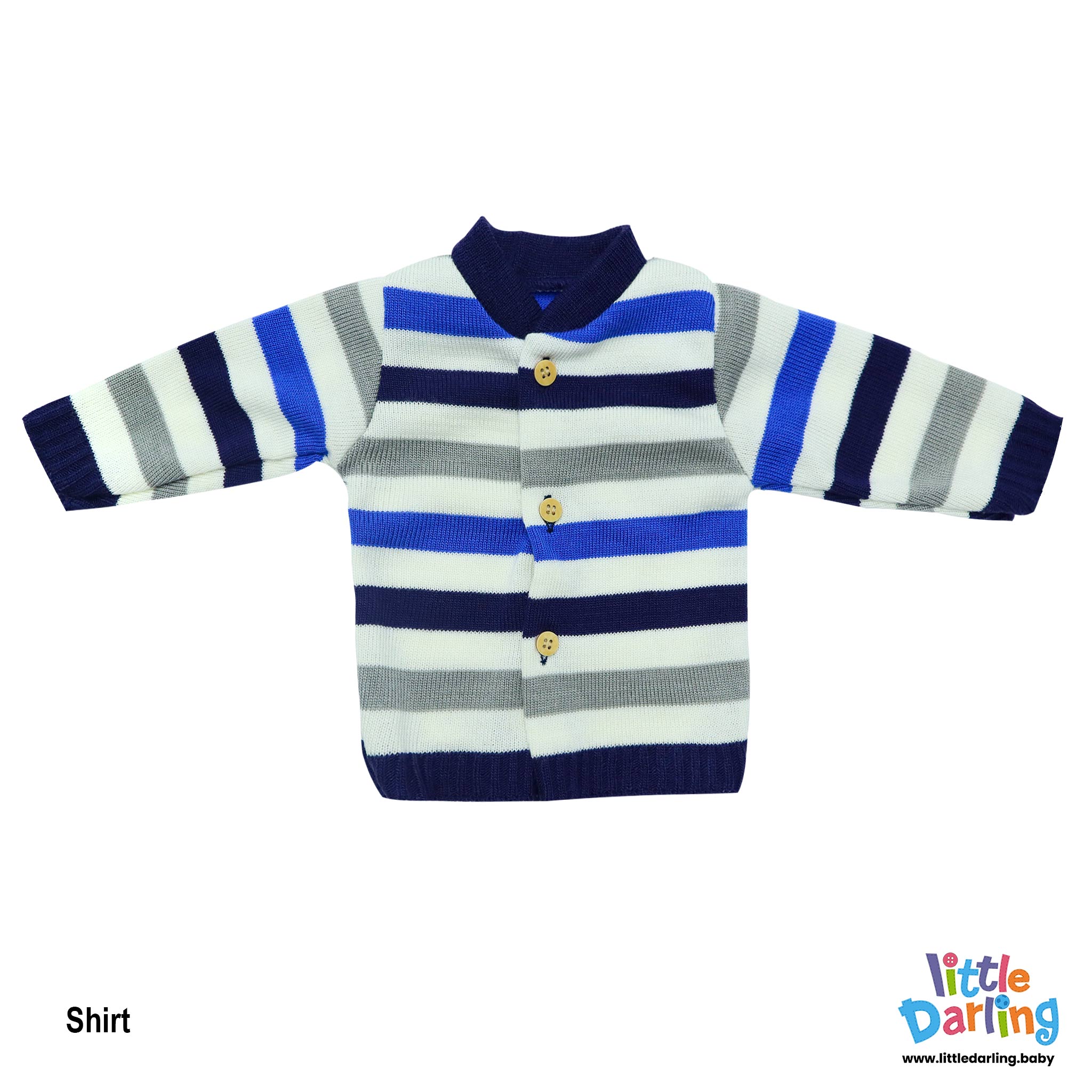 4 Pcs Woolen Gift Set Blue Stripes by Little Darling