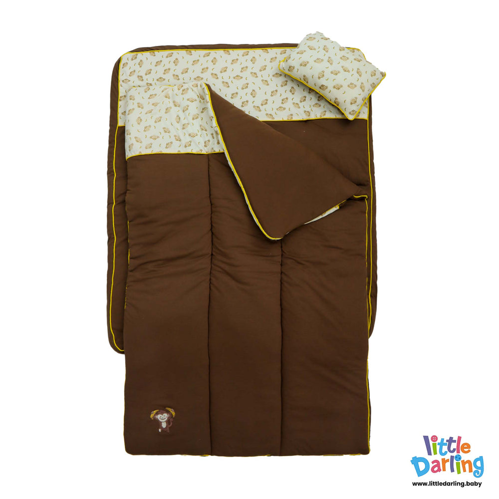 Baby 3 Pcs Gadda Set Monkey & Cloud Brown Color | Little Darling Price in Pakistan