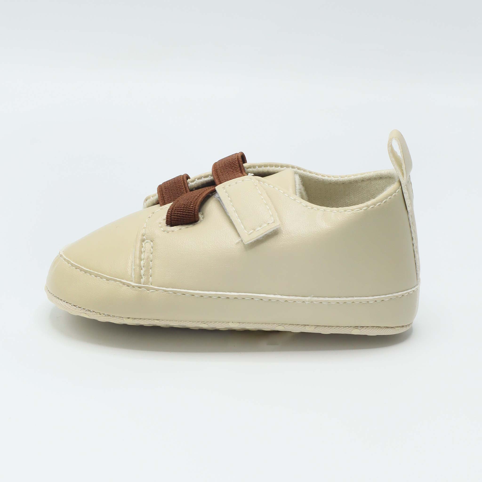 Baby Shoes Cream Color with Brown Laces